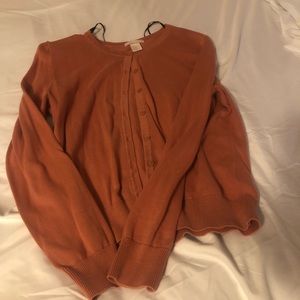 Warm pink long sleeve cardigan